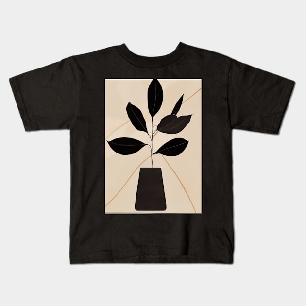 Minimalistic Plant in Pot Kids T-Shirt by maxcode